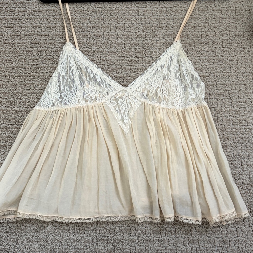 Free People Cream Lace Cami
